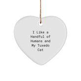 Funny Tuxedo Cat Heart Ornament Gifts for Men, Women, or Friends from Family - Christmas Unique Gifts - Image 1